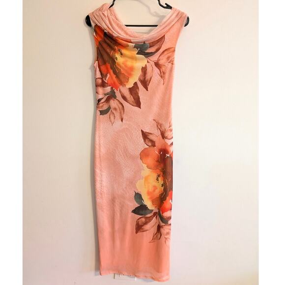 AFRM Holden One-Shoulder Dress Women's Asymmetric Neck Snake Bloom Size M - Picture 2 of 11